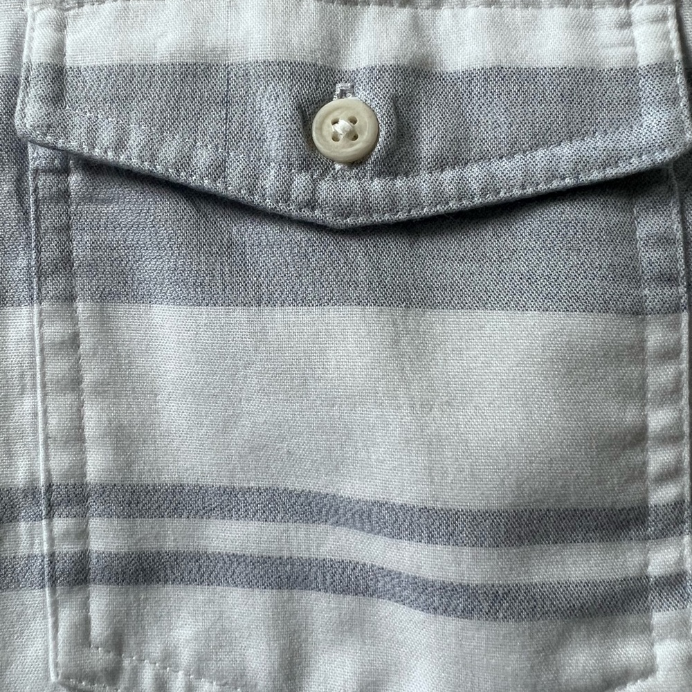 BARBOUR and Sons Tailored Fit cotton blue white striped button-up shirt XL - Picture 13 of 14